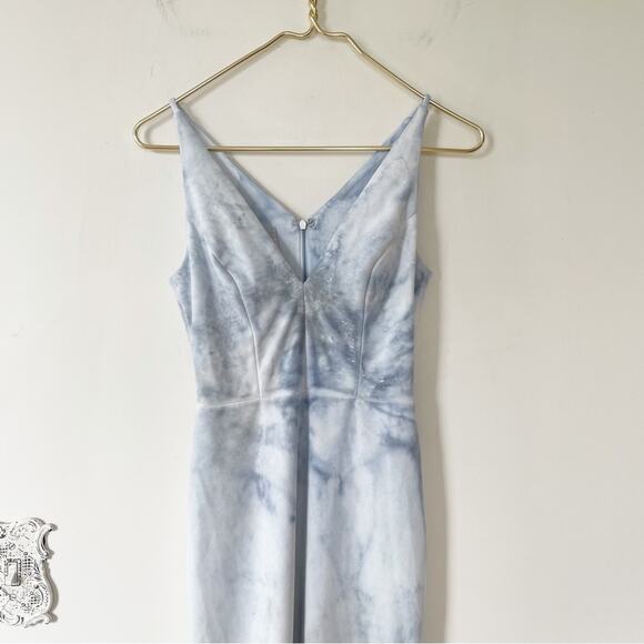 BHLDN Custom Blue and White Hand Dyed  Tie Dye Jones Dress Mermaid Bridal Gown 0 - Picture 11 of 15